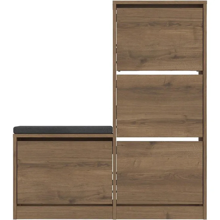 Calicosy Schuhschrank, Wildeiche, 26x118.5x105 cm, nachhaltige Schuhaufbewahrung aus Holzwerkstoff, FSC-zertifiziert
