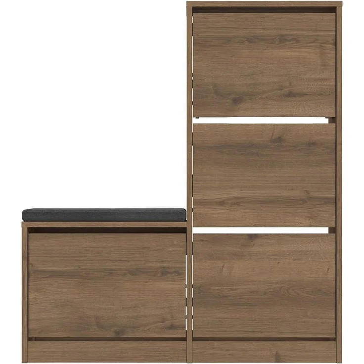 Calicosy Schuhschrank, Wildeiche, 26x118.5x105 cm, nachhaltige Schuhaufbewahrung aus Holzwerkstoff, FSC-zertifiziert