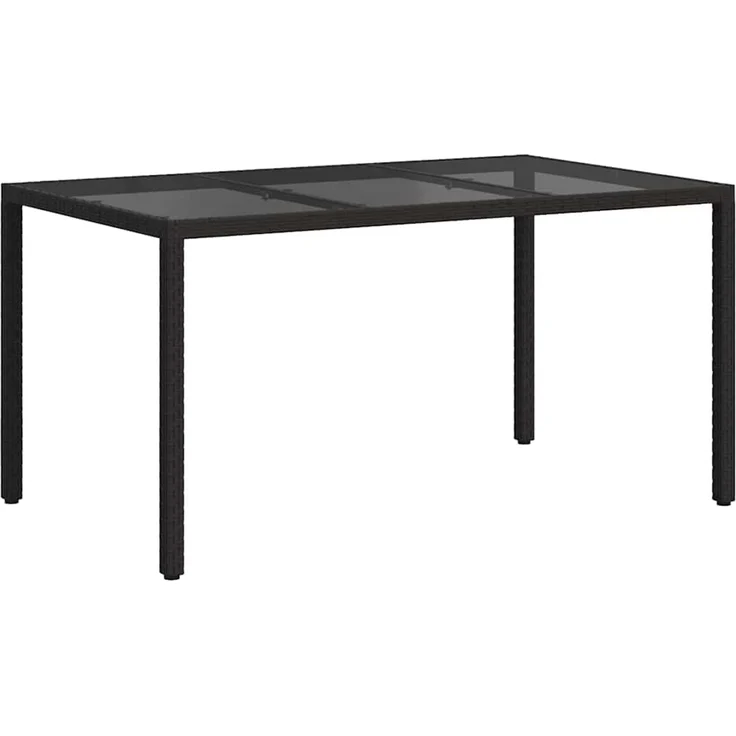 vidaXL Gartentisch Schwarz 150 x 90 x 75 cm Poly-Rattan 362540 – Bild 5