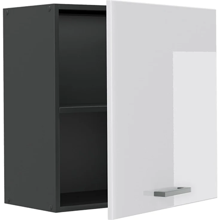 Hängeschrank R-Line Weiß Hochglanz/Anthrazit 60 cm mit 1 Tür Vicco – Bild 3