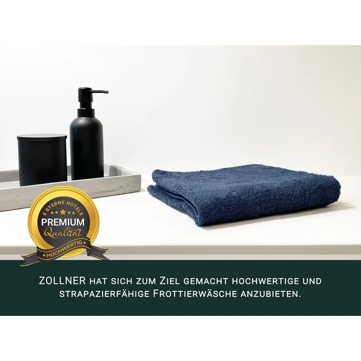 ZOLLNER Handtücher, Walkfrottier (6-St), 50x100 cm, 100% Baumwolle, vom Hotelwäschespezialisten, Dunkelblau – Bild 5