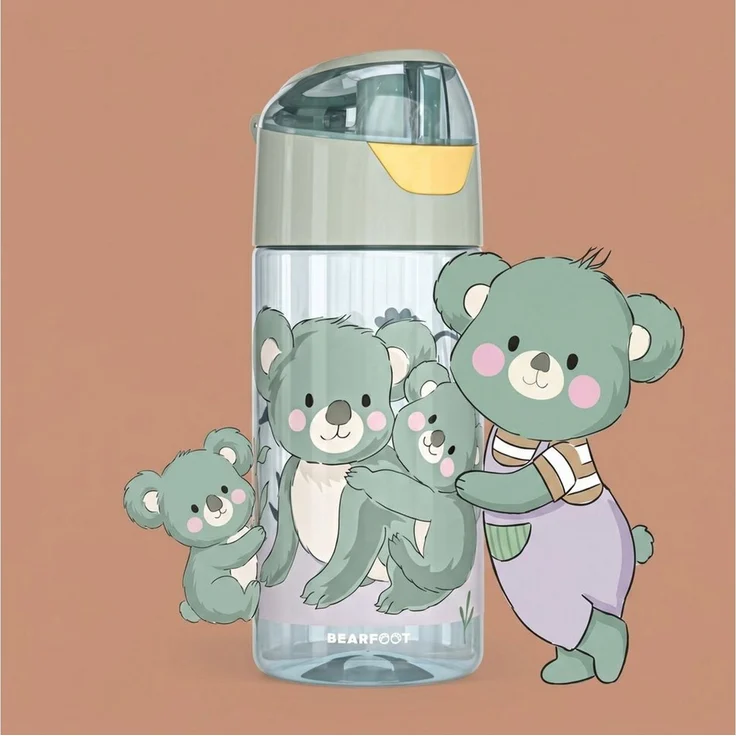 BEARFOOT Trinkflasche Trinkflasche Kinder, leichte Wasserflasche - Koala sage – Bild 2