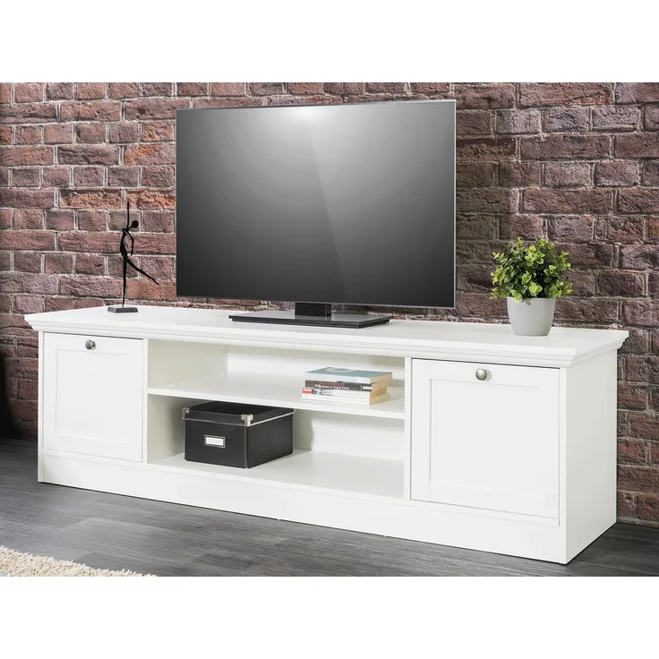 TV-Board >Landsted< in Weiß - 160x48x45cm (BxHxT)
