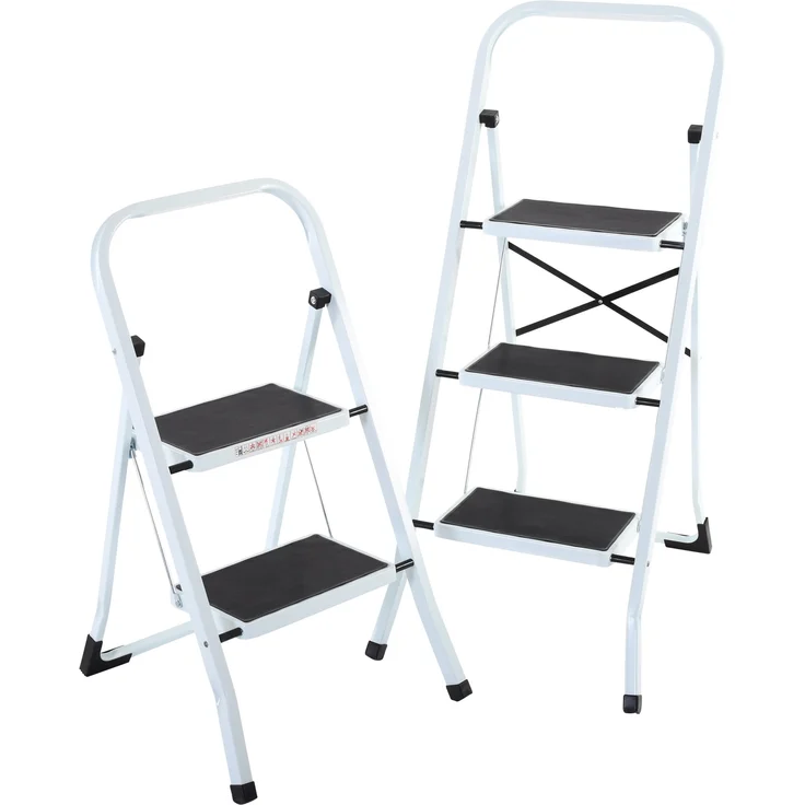Raburg Klapptritt Step, Klapptritt-Leiter, 2 oder 3 Stufen, Weiß, TÜV/GS geprüft, Stahl, Lock-Klappsperre, rutschhemmende Oberfläche, Füße mit Solid-Grip – Bild 7