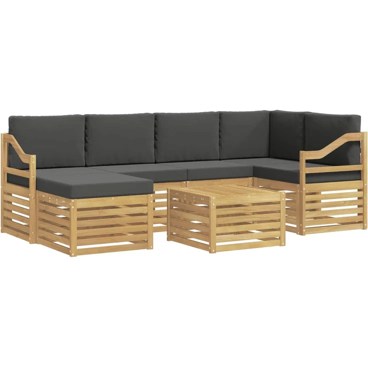 vidaXL Outdoor-Sofagarnitur 7 stk. 5-Sitzer Weiß und Anthrazit 3392172 – Bild 2