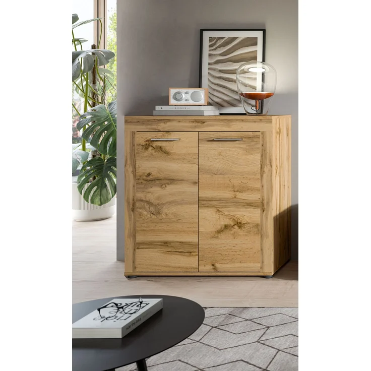 xonox. home Wohnen Jam X8BM9T20 Highboard Hochkommode Wohnzimmerschrank Hochschrank in Wotan Eiche Melamin, ca. B/H/T: 80 x 88 x 35 cm – Bild 6