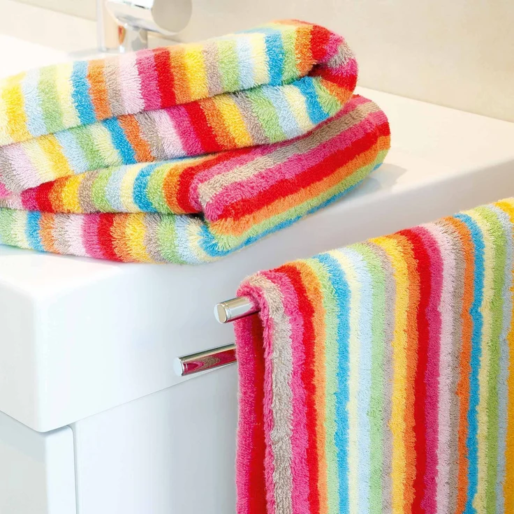 CAWÖ Gästetuch, 3er Pack - C Life Style multicolor, gestreift, Walkfrottier Multicolor 30x50cm – Bild 4