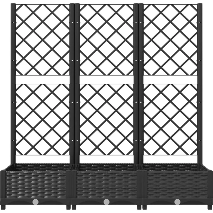 vidaXL Garten-Pflanzgefäß mit Spalier Schwarz 120 x 40 x 121,5 cm PP 318272 – Bild 4