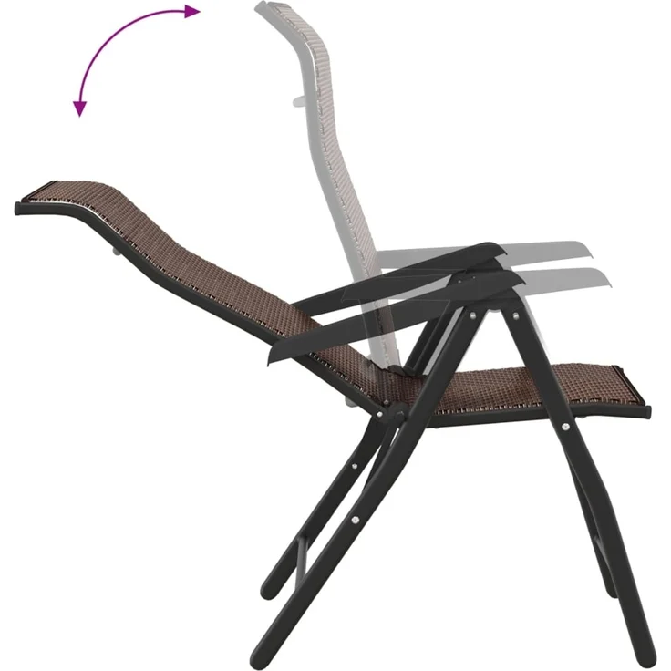vidaXL Gartenstühle 8 Stk. Klappbar Braun Poly Rattan 3270611 – Bild 8