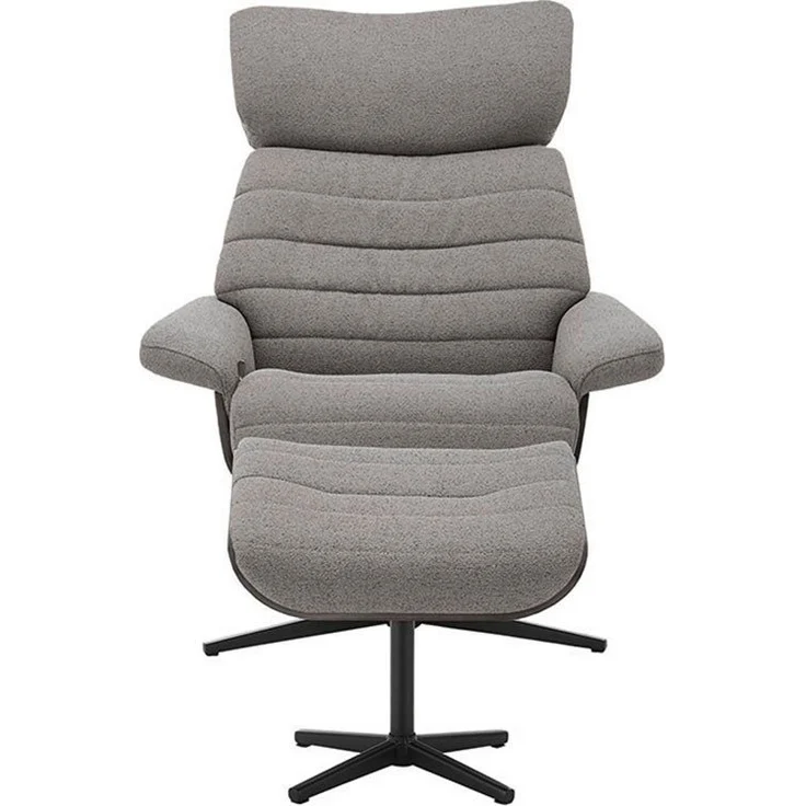 Relaxsessel Ulla - mit Hocker - Stoff Grau – Bild 2