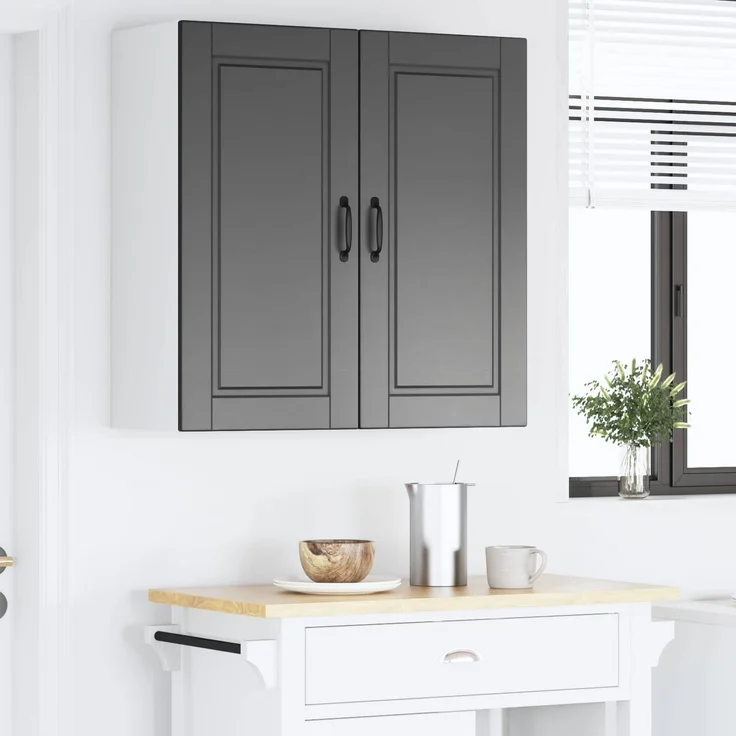 vidaXL Wandschrank PORTO Schwarz 80 x 31 x 80 cm Holzwerkstoff 885406 – Bild 4