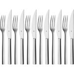 WMF 'Nuova' Steakbesteck, Edelstahl 18/10 silber, spülmaschinengeeignet, 12-tlg.