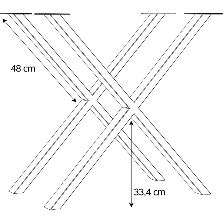 Tischgestell >TABLES< (2er-Set) X-Form, in schwarz, Metall - 71x72x19,2cm (BxHxT) – Bild 5