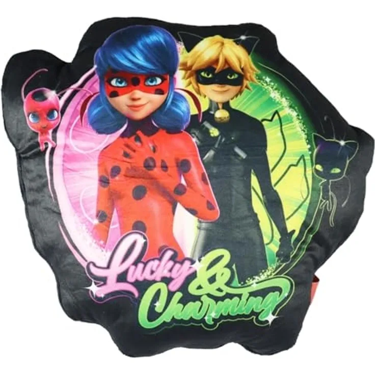 Miraculous - Ladybug Dekokissen Miraculous Ladybug Cat Noir mini Velours Kissen 30x30x7 cm