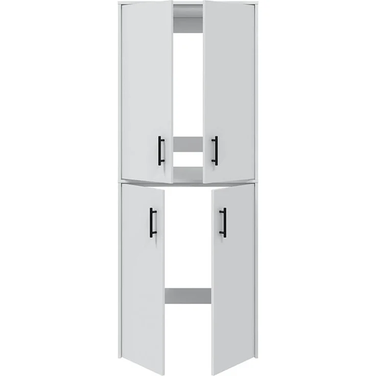Mehrzweckschrank-Set >LAUNDRY < (4-teilig) Weiß, 2x Umbauschrank, Unterschrank, Hängeschrank – Bild 5