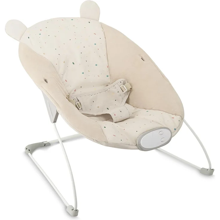 MoMi GLOSSY Babywippe für Babys bis 9 kg, 3-Punkt-Sicherheitsgurt, Metallgestell mit Antirutsch-Füßchen, Gewicht 1,7 kg, Abmessungen 58 x 49 x 53 cm, sensorisches Modul für Kinderförderung – Bild 12