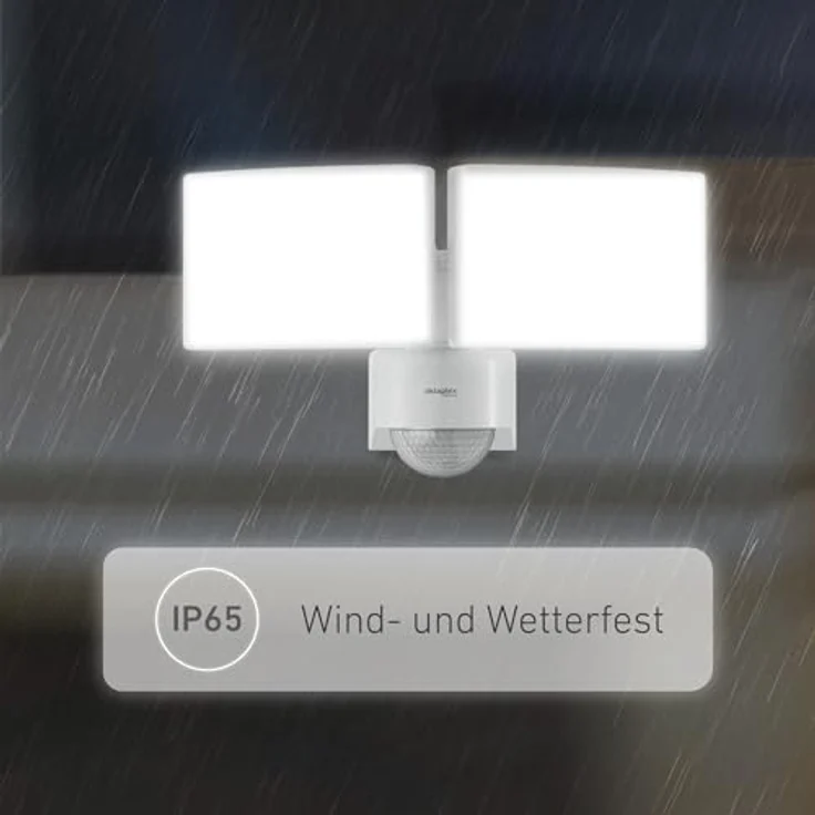 Oktaplex Cali Dos LED Strahler, Außenleuchte mit Bewegungsmelder, 3000K warmweiß, 3200 lm, IP65, 240° Sensor – Bild 4