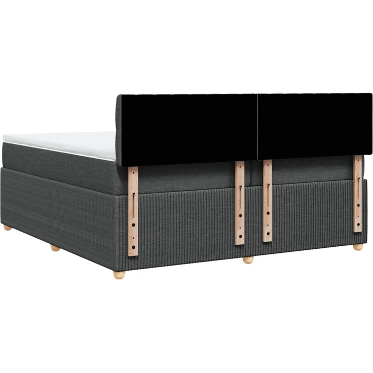 vidaXL Boxspringbett mit Matratze Dunkelgrau 200x200 cm Stoff 3289871 – Bild 8