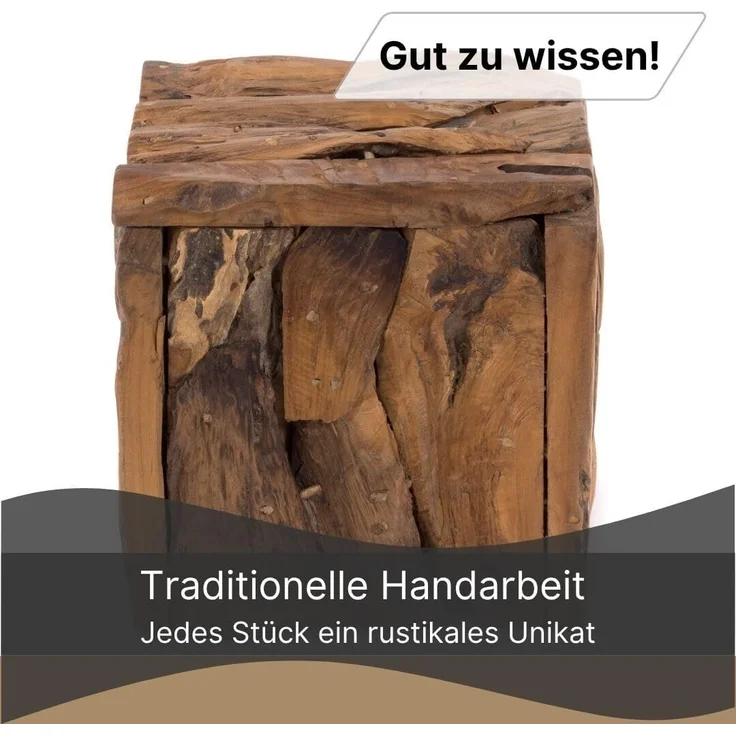 DESIGN DELIGHTS Hocker SITZBOX "Holz massiv 30", 30x30x30 cm, Holz massivholz, Sitzhocker – Bild 5