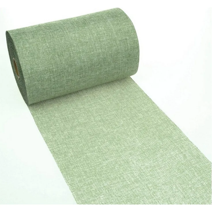 Deko AS Tischläufer Tischläufer Shabby Chic Resedagrün - 20cm - 25m - 69-200-25-7 (1-tlg, 1 Rolle Tischläufer), Strapazierfähig