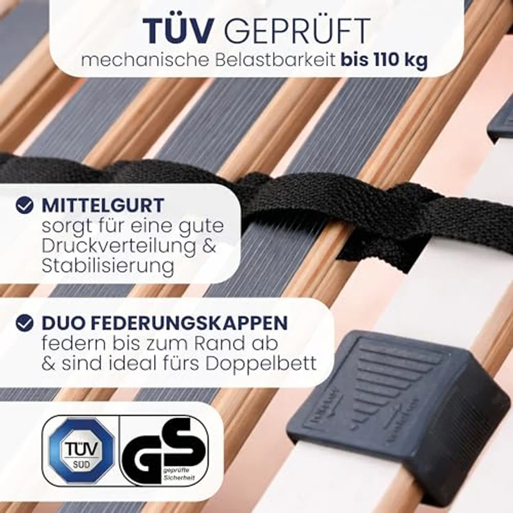 BeCo Lattenrost, Luxus E-Move, elektrischer Lattenrost, 90x200 cm, 28 Federholzleisten, komplett montiert, Kopf-und Fußteil verstellbar, TÜV geprüft, Made in Germany – Bild 6