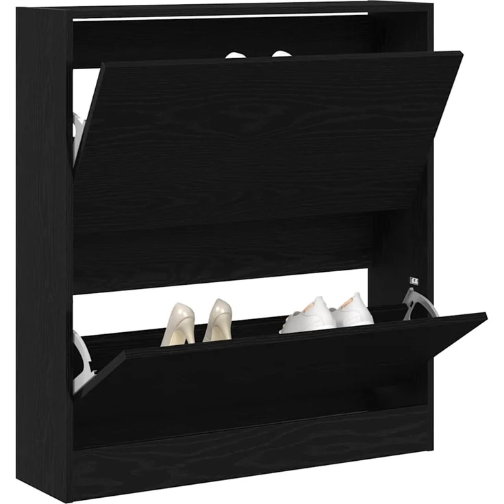 vidaXL Schuhschrank mit Regal Schwarz Eichen-Optik 80 x 21 x 87,5 cm 862216 – Bild 2