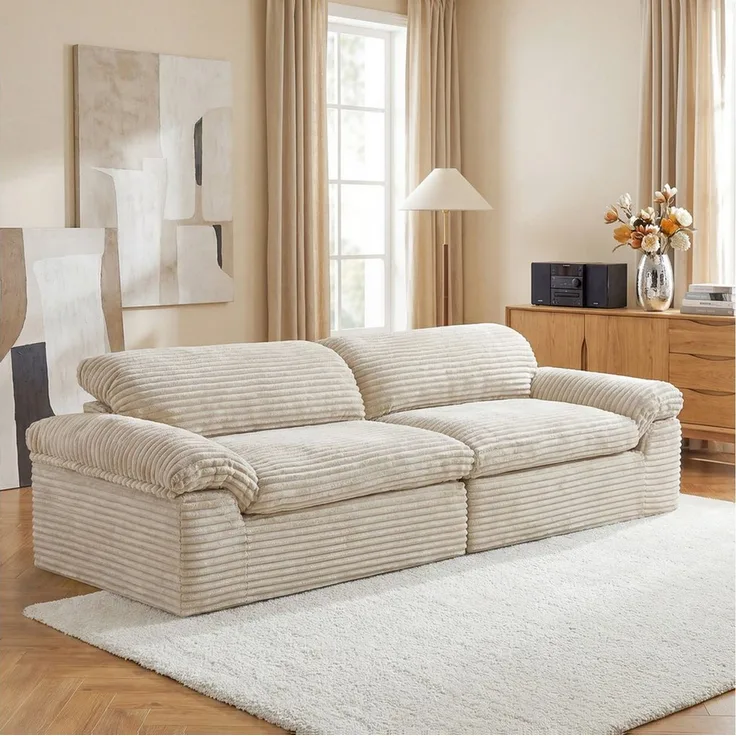 Vesgantti Big-Sofa Vesgantti 260 cm Boneless Sofa, 3-Sitzer Cord Couch aus Vollschaum