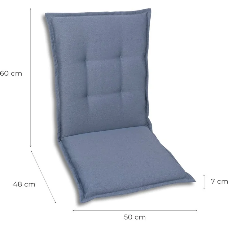 GO-DE Gartenstuhlauflagen mittellehner 108 x 50 x 7 cm blau – Bild 2