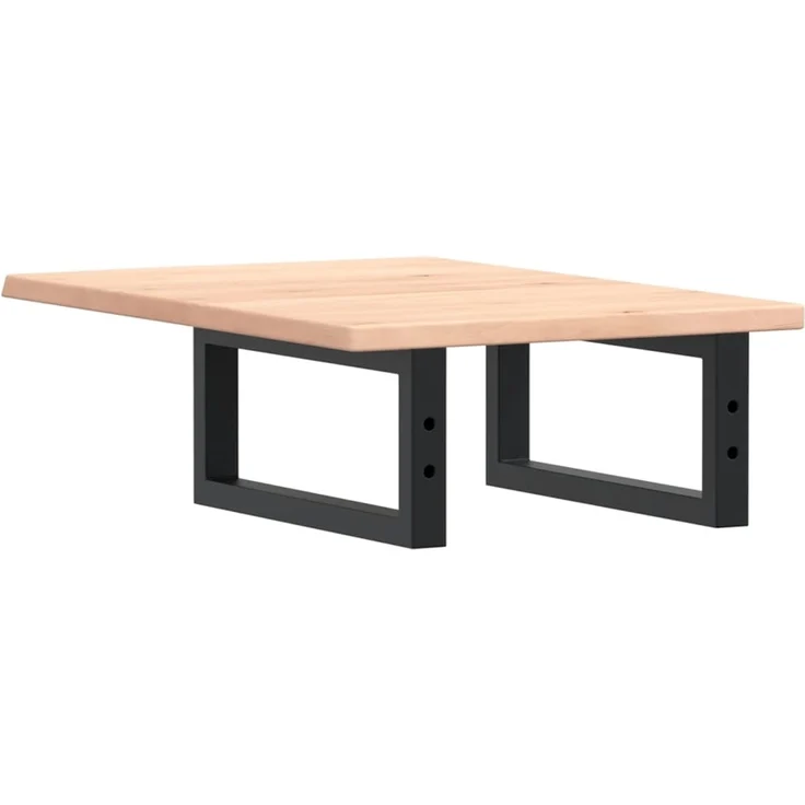 vidaXL Waschtischplatte mit Halterung Stahl und Massivholz Eiche 3302537 – Bild 5