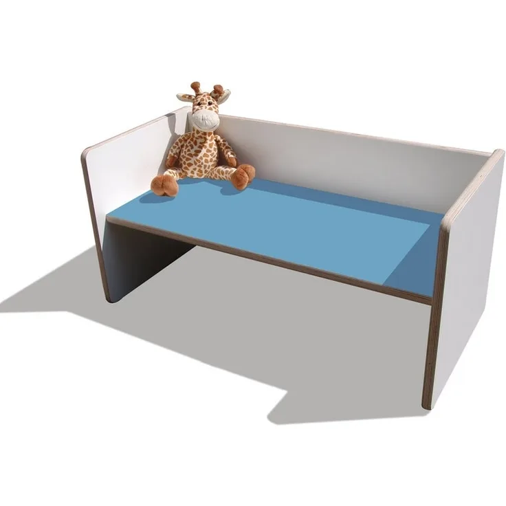 ELI Wendetisch/Bank - Mini - Weiß mit bunter Sitzfläche - Hellblau