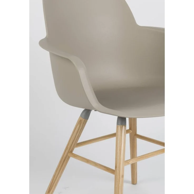 Zuiver Sessel Albert Kuip im 2er-Set, Armlehnstuhl aus Eschenholz und Aluminium in Taupe für Wohnzimmer – Bild 6