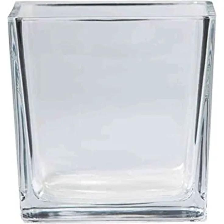 INNA-Glas Blumentopf Pflanztopf LEVI, Würfel - viereckig, klar, 12x12x12cm