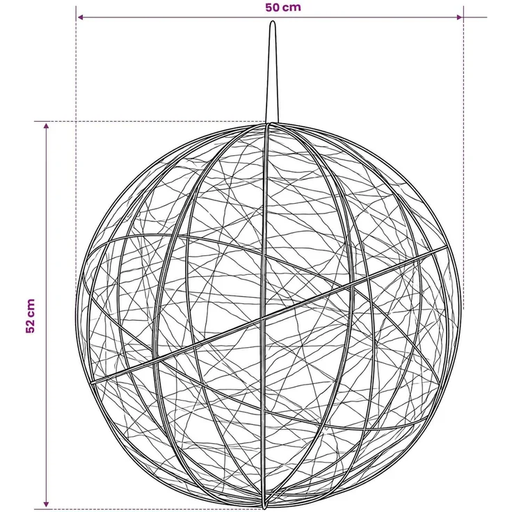 vidaXL Weihnachts-Finial-Licht 750 LEDs Warmes Weiß Ø 50 x 52 cm 42049765 – Bild 7