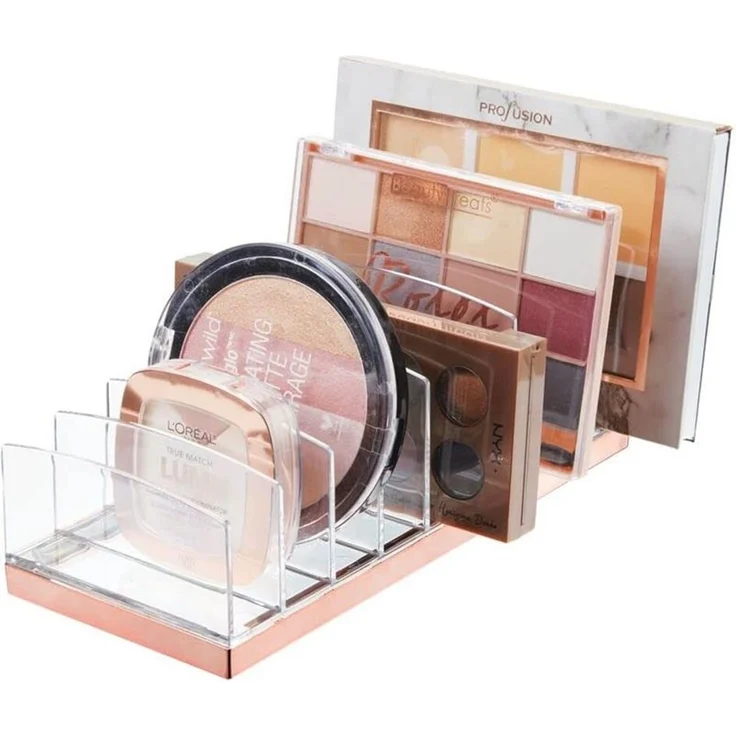 Schminkaufbewahrung Kosmetik Organizer mDesign Make-up Box transparent/rose gold – Bild 7
