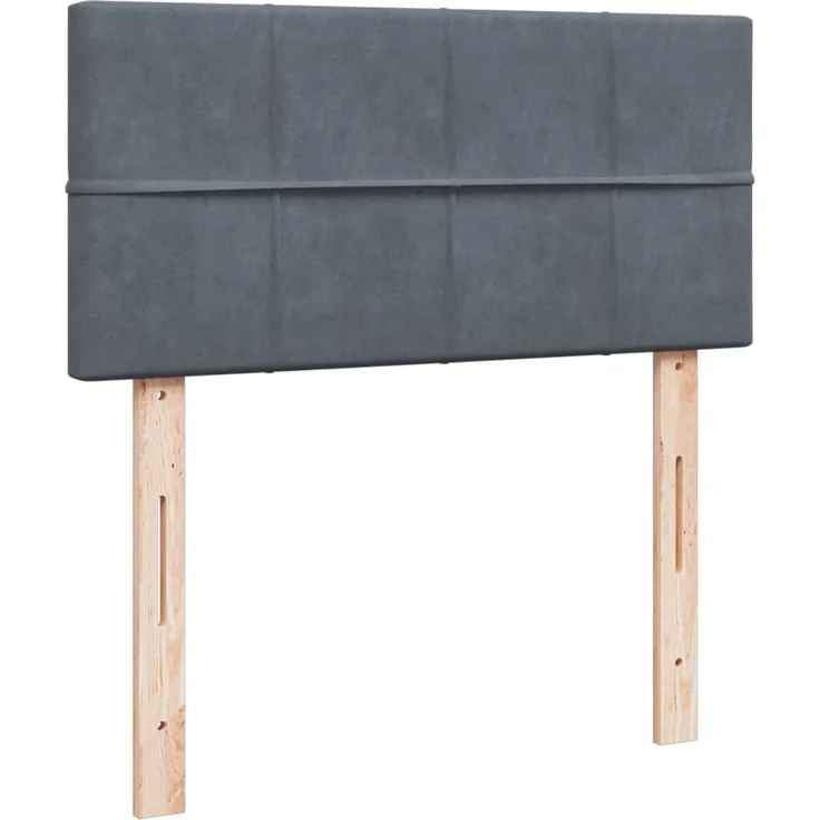 vidaXL Boxspringbett mit Matratze Dunkelgrau 90x200 cm Samt 3287651 – Bild 5