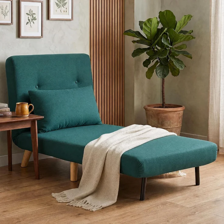 HOMCOM Schlafsessel, Polyester, Dunkelgrün, 72 x 78 x 79 cm – Bild 9