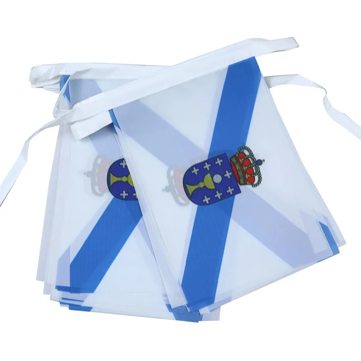 AZ FLAG - Fahnenkette Galicien 6 Meter Mit 20 Flaggen - 21x14 cm - Galicien Girlande Flaggenkette 14x21 Cm