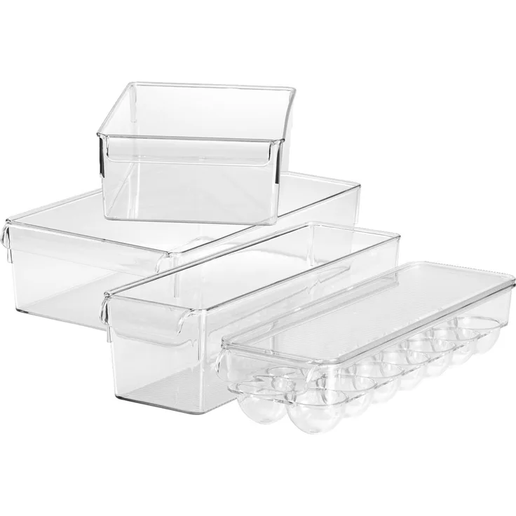 Homeware Ordnungssystem 4-tlg, Kunststoff klar, 24 x 33 x 1.3 cm, BPA-frei