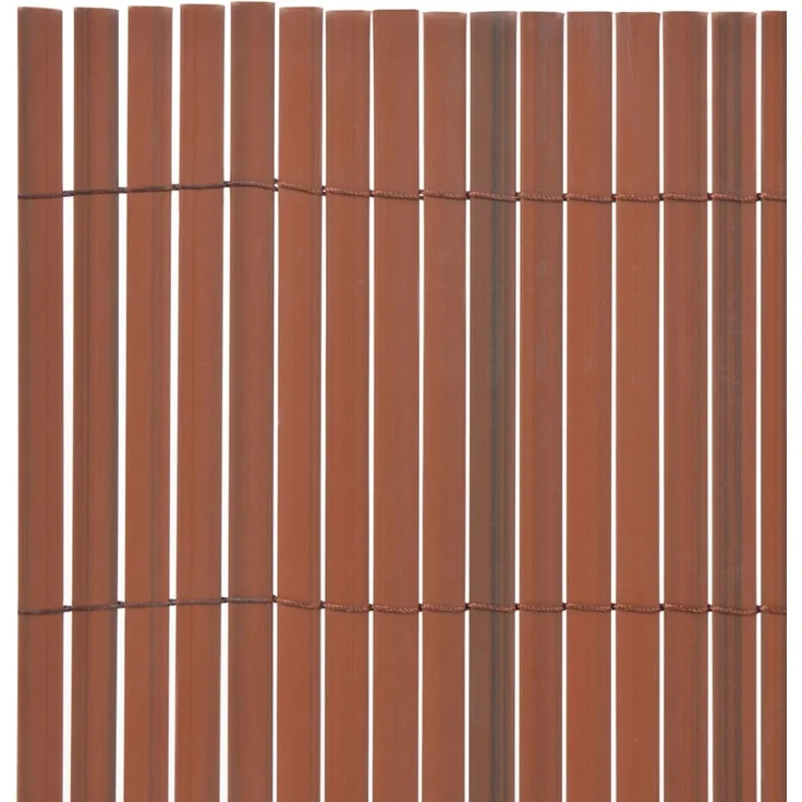 vidaXL Gartenzaun Doppelseitig PVC 90 x 300 cm Braun 43625 – Bild 3