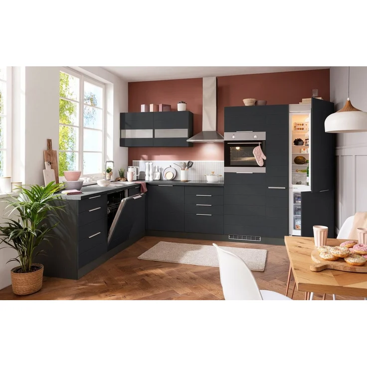 KOCHSTATION Winkelküche KS-Luhe, Stellbreite 240x330 cm, wahlweise mit oder ohne E-Geräten, MDF-Fronten – Bild 2