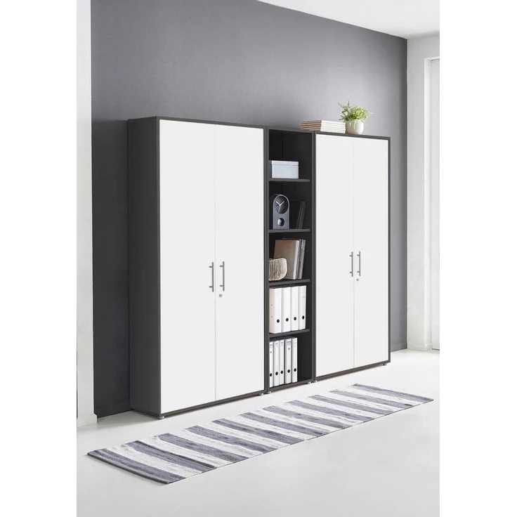 BMG Möbel Aktenschrank Büromöbel Office Edition 10 (Aktenschrank Regal Set, besteht aus 2x Aktenschrank und 1x Regal) mit viel Stauraum, abschließbar – Bild 1
