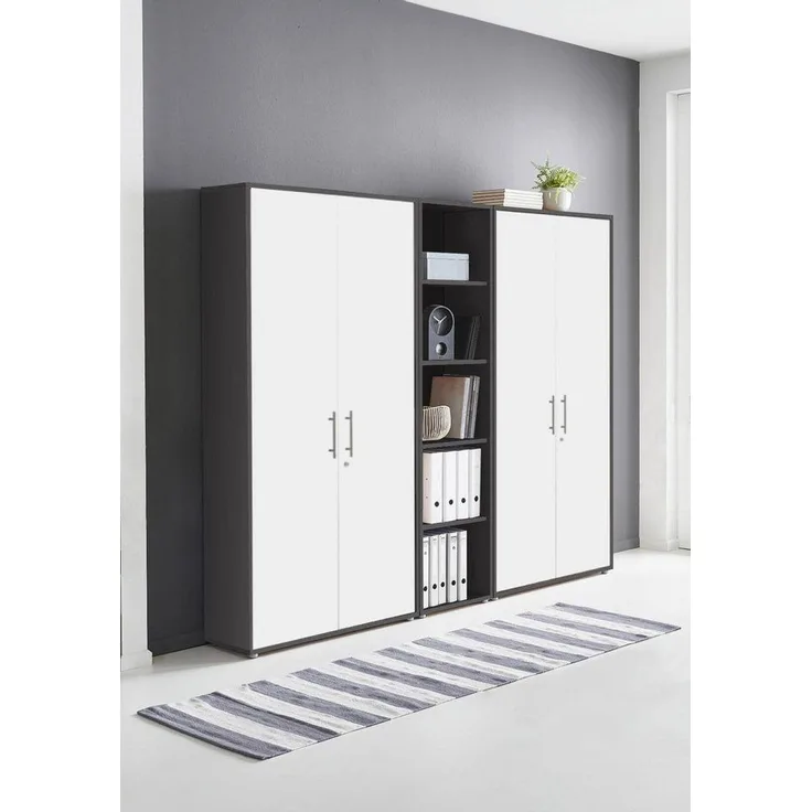 BMG Möbel Aktenschrank Büromöbel Office Edition 10 (Aktenschrank Regal Set, besteht aus 2x Aktenschrank und 1x Regal) mit viel Stauraum, abschließbar