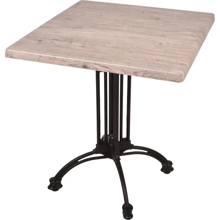 Bistrotisch Set Washington Pine 70x70cm Tischgestell Alu schwarz Garten Tisch