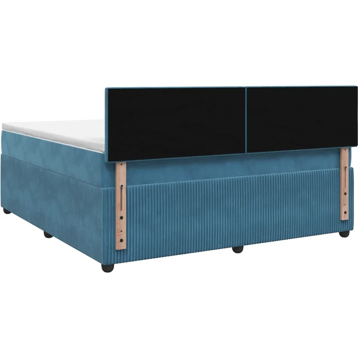 vidaXL Boxspringbett mit Matratze Dunkelblau 140 x 190 cm Samt 3451671 – Bild 8