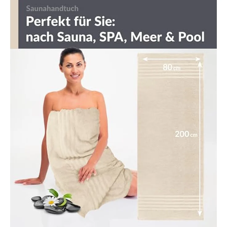 Lashuma Saunatuch XXL Handtuch London, Frottee (1-St), großes Badetuch Damen & Badehandtuch Herren 80x200 - Saunahandtuch – Bild 7