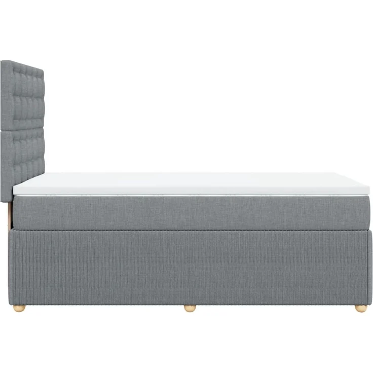 vidaXL Boxspringbett mit Matratze Hellgrau 80x200 cm Stoff 3294197 – Bild 7