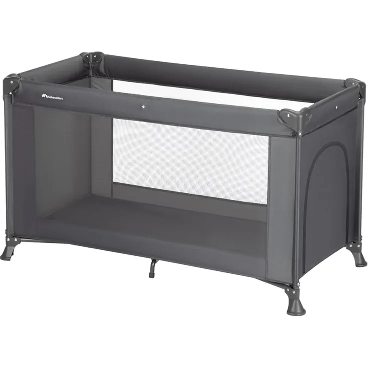 Bebeconfort Sweet Dreams, Baby Reisebett, 0–3 Jahre (0–15 kg), Reisebett leicht für Babys, Große gepolsterte Matratze, Seitenfenster, Einfach Kompakt Klappbar, Mit Reisetasche, Mineral Graphite