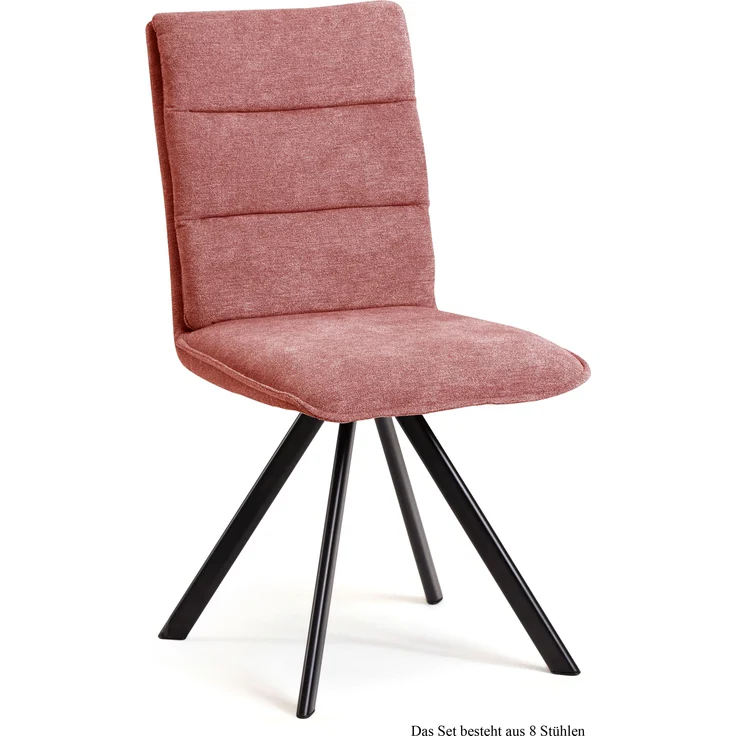 Esszimmerstuhl (8er-Set) Debbi 47x92x60 Schwarz/Rosewood
