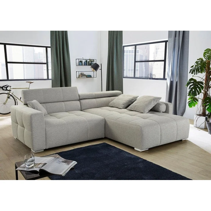 Jockenhöfer Gruppe Ecksofa Salerno L-Form, im Big-Sofa-Style, mit Kopf- bzw. Rückenteilverstellung und Zierkissen – Bild 3