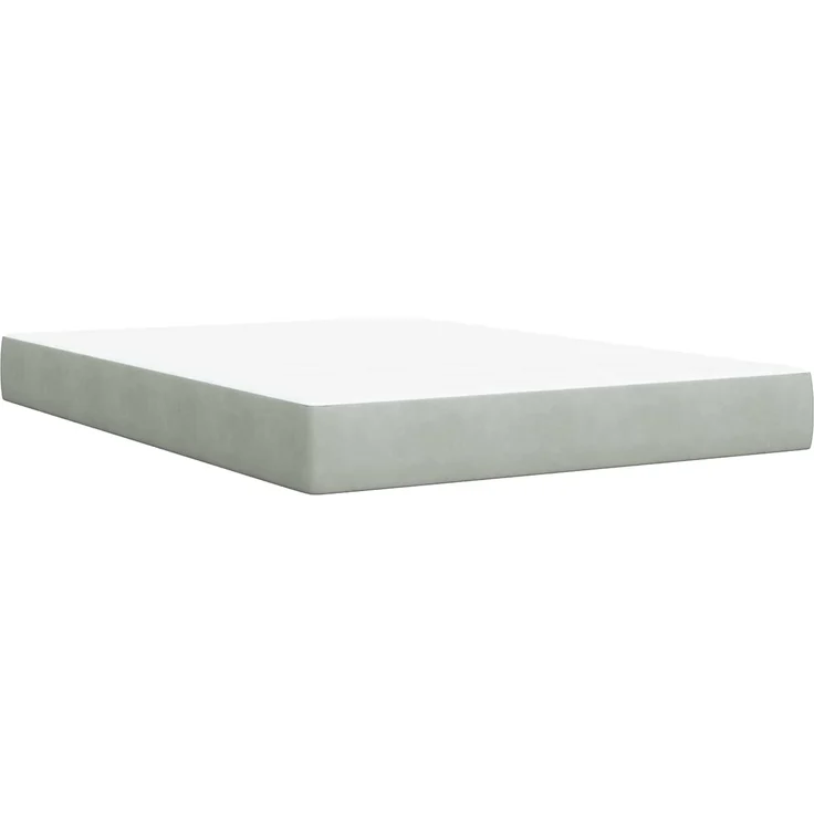 vidaXL LED-Speicherbett mit Matratze Hellgrau 140 x 190 cm Samt 3459186 – Bild 7